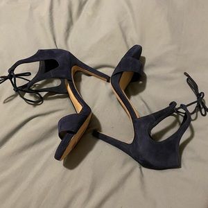 Navy suede heels/ dress shoes